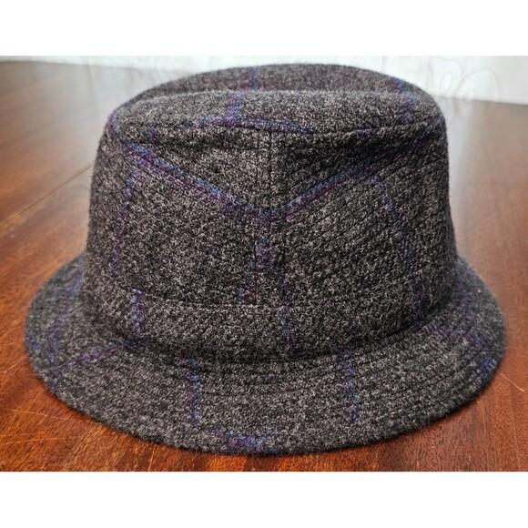 Jonathan Richards Robbie Grey Wool Tweed Fedora 54/ 6 5/8 NWT - Picture 3 of 8